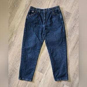Vtg Lee Jeans High Waist Women's Size 12P 'Mom' Style Dark Blue 1980s